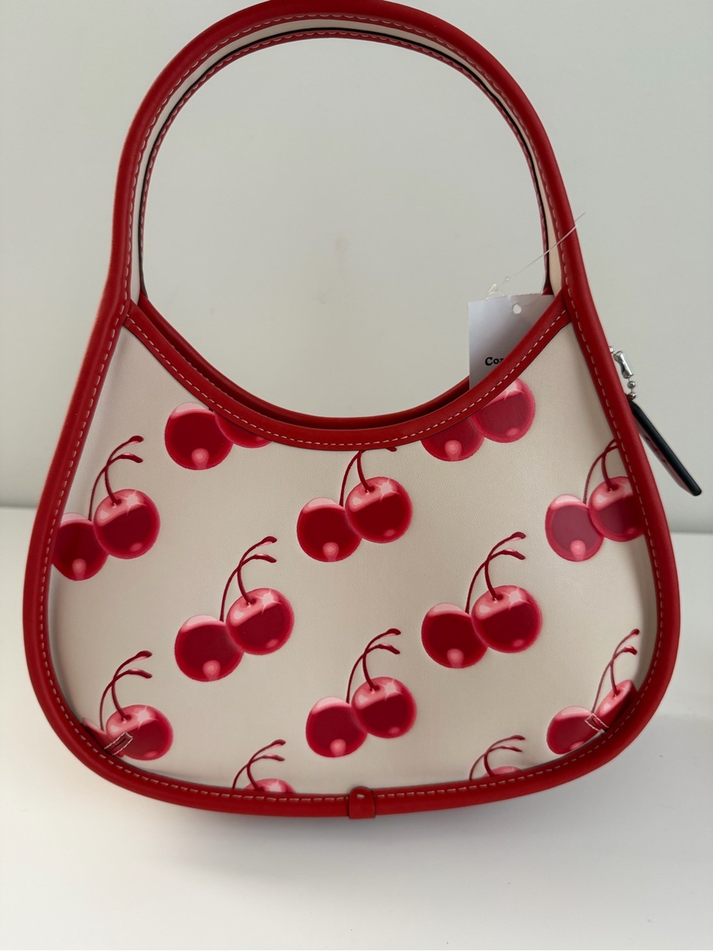 Coach Cream and Red Cherry Print Top-Handle Bag
